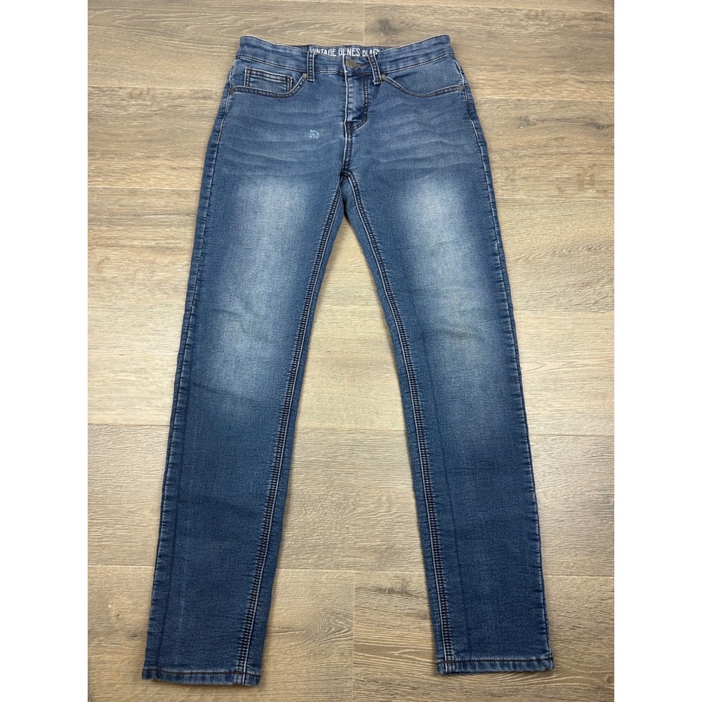 Vintage Genes Black Slim Straight Fit Jeans Mens 30x32 Blue Denim Medium Wash